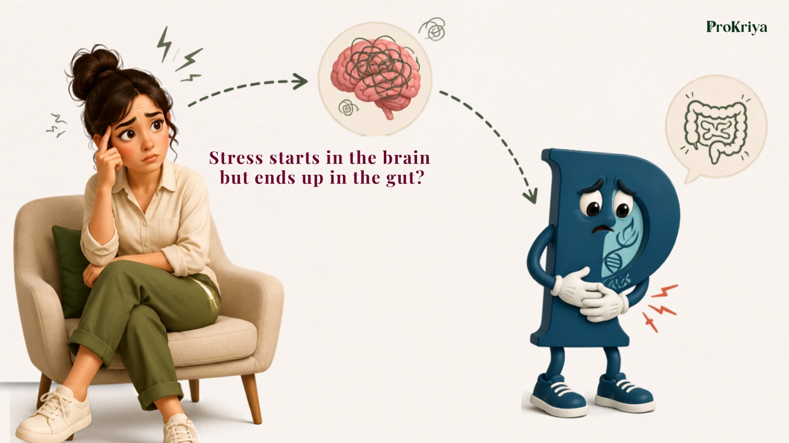 stress starts in the brain but ends up in the gut